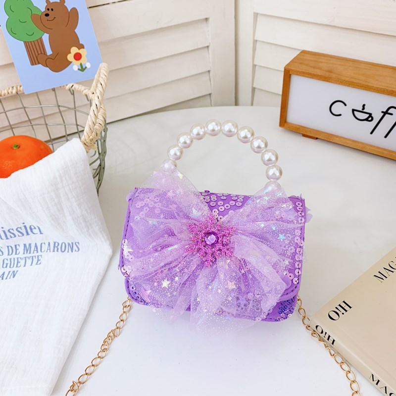 Bagos de perlas para niños 2025 nuevos bolsos de niños bolsos de mochila de niñas bolsos accesorios de princesa bolsos de viento de fragancia