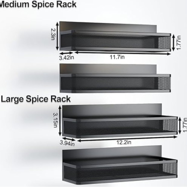Rack de condimento de absorción negra Amazon hierro forjado sin perforación cocina refrigerador lateral condimento de absorción de almacenamiento rack