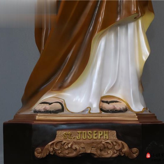 160cm José abraza al niño santo adornos mirando la estatua de fibra de vidrio decoración de la iglesia doméstica