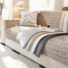 复古风加厚毛绒沙发垫2025新款秋冬款防滑皮沙发罩套坐垫跨境专供