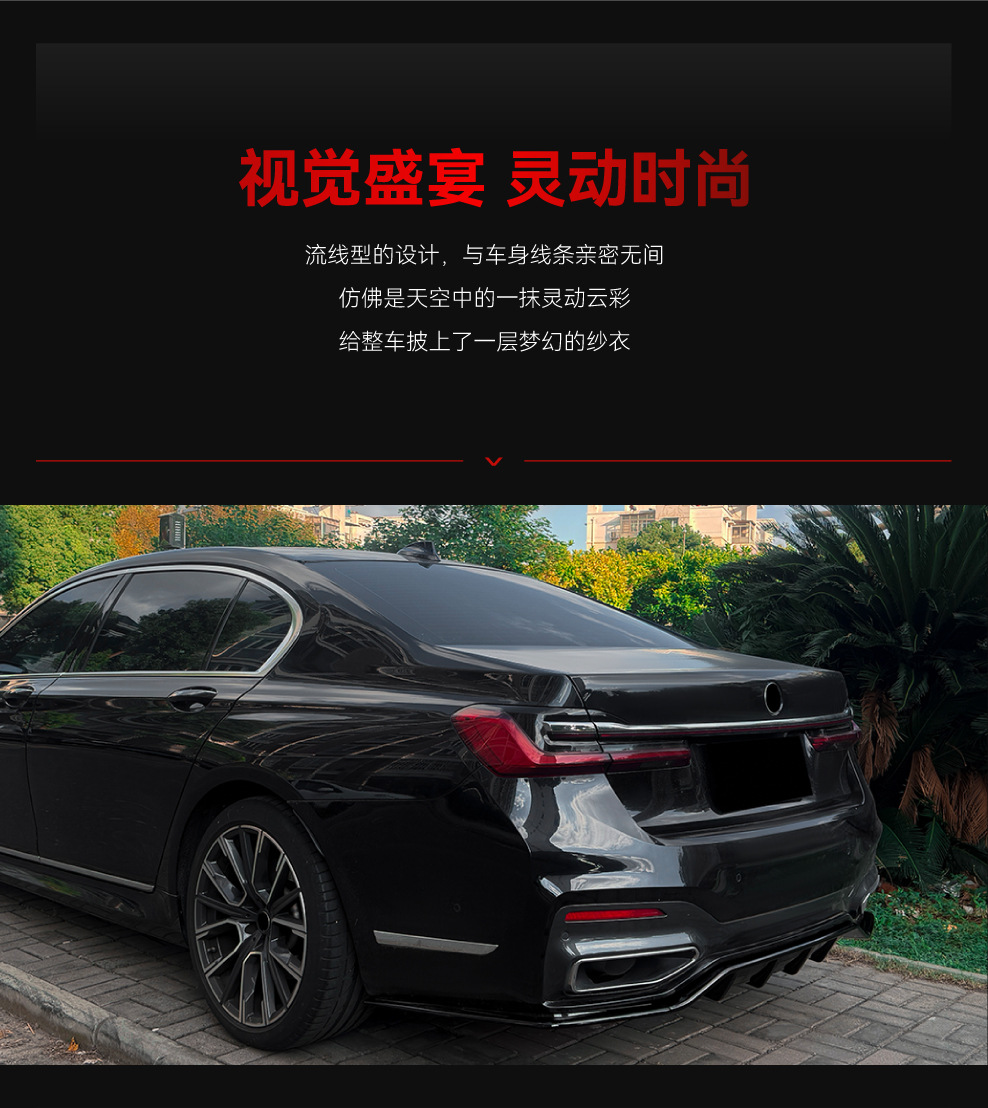 Suitable for 2019-2022 Bmw Bmw 7 Series G11 G12 m Sport Rear Lip Tail Lip Spoiler Modification Parts