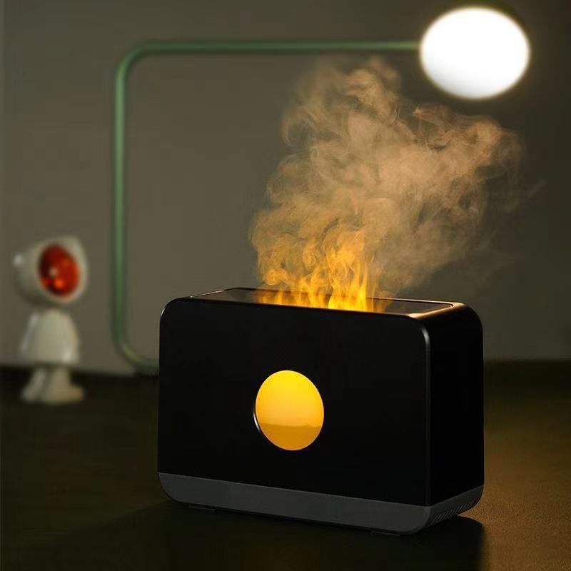 Creative Flame Humidifier Bedroom Home Aromatherapy Machine Three-In-One with Remote Control Night Light Atmosphere