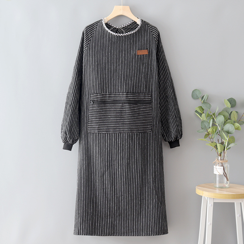 デニムエプロン レディース 長袖 メンズ スモック 作業服 工場溶接 耐摩耗性 耐油性 厚手生地|undefined