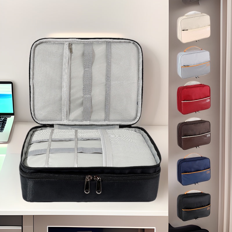 Three-Layer Digital Bag Charger Headphone Data Cable Storage Bag Large Capacity Digital Product Anti-Collision Travel Storage Bag