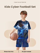 R 61367 Boys' Starry 3D Print Set ��ͯ�ǿ�ӡ����װ �羳����
