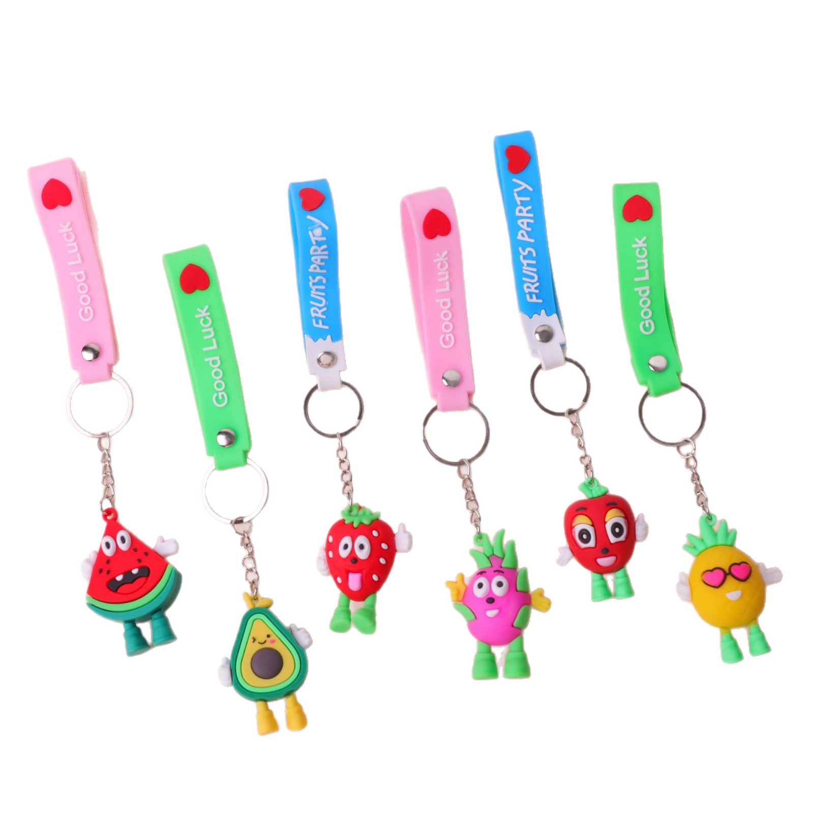 Frutas tridimensionales creativas bonitas transfronterizas llavero pequeño colgante accesorios de goma blanda muñeca Yiwu fábrica suministro directo