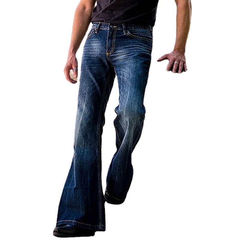 Pantalones acampanados casuales de los hombres europeos y americanos pantalones vaqueros juveniles