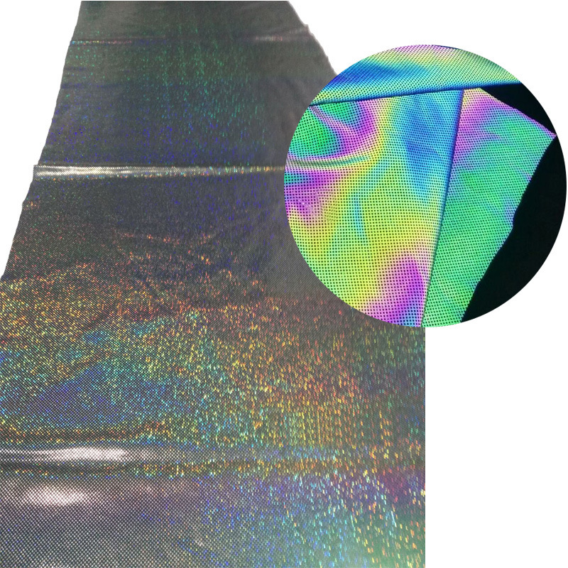 现货烫金布料 镭射幻彩烫金反光布玩具工艺品舞台服时装弹力面料