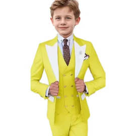 拼色新款三件套男孩礼服西装花童礼服西装生日会礼服西装套装