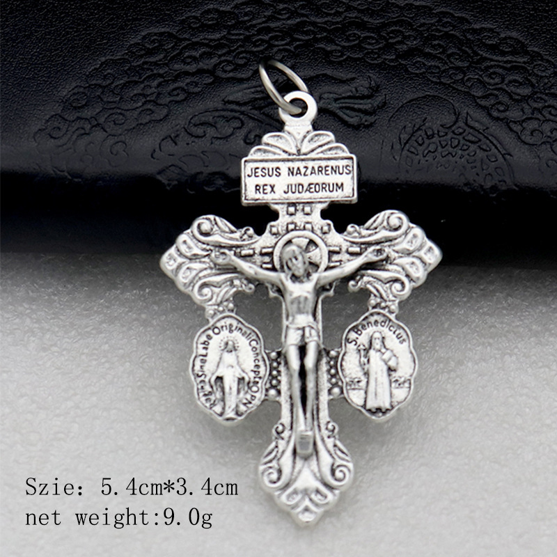 1 Piece 54*34mm Zinc Alloy Human Cross Polished Pendant display picture 11