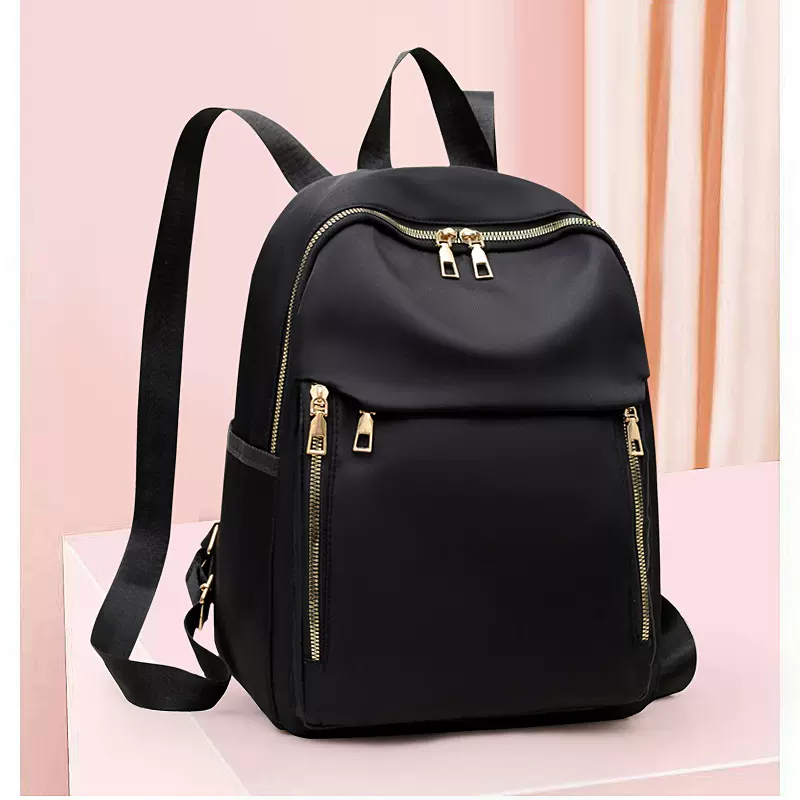 时尚双肩包女2024秋冬新款韩版简约大容量尼龙布背包休闲旅行书包