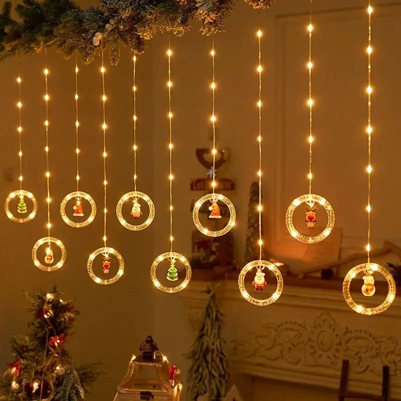 LED-тайм Curtain lights, 3×0.8 м, батарейка или сеть, тёплый белый или мультицветной, декоративные подвески