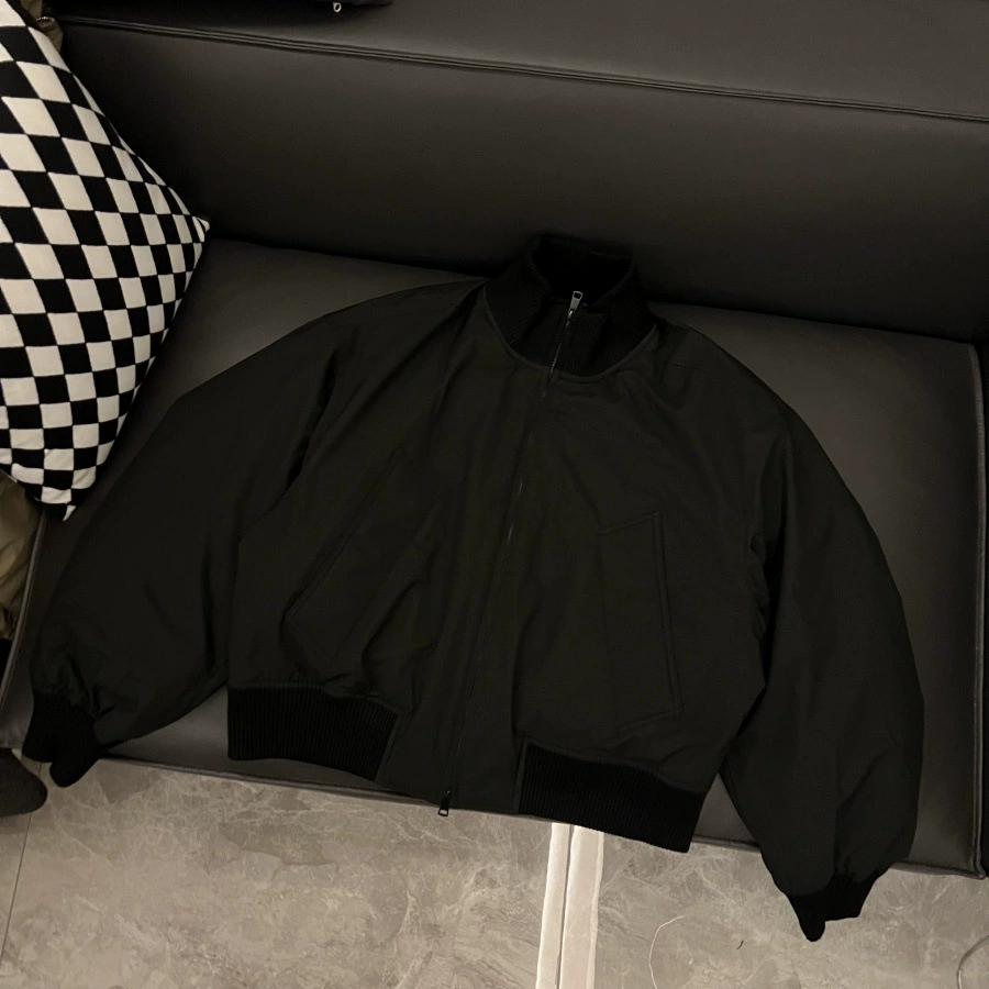 Зимний силуэт летающая куртка хлопчатобумажная одежда прилив мужской американский пальто красивый короткий воротник