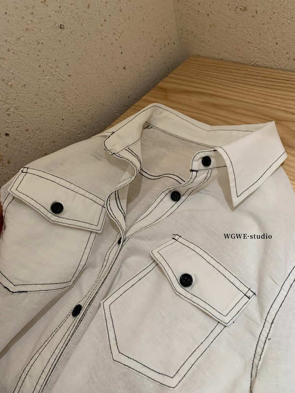 WGWE广州十三行女装2025早秋装新款设计感工装风长袖衬衫休闲上衣|undefined
