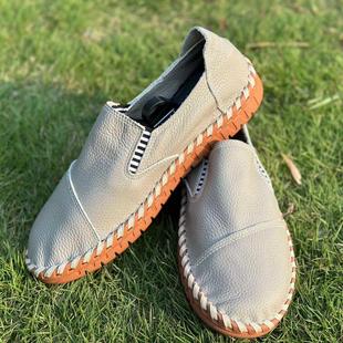 Master Niu's Handmade Men's Shoes 2025 New First-Layer Cowhide Men's Leather Shoes Breathable Genuine Leather Beanie Shoes Deodorant Slip-On