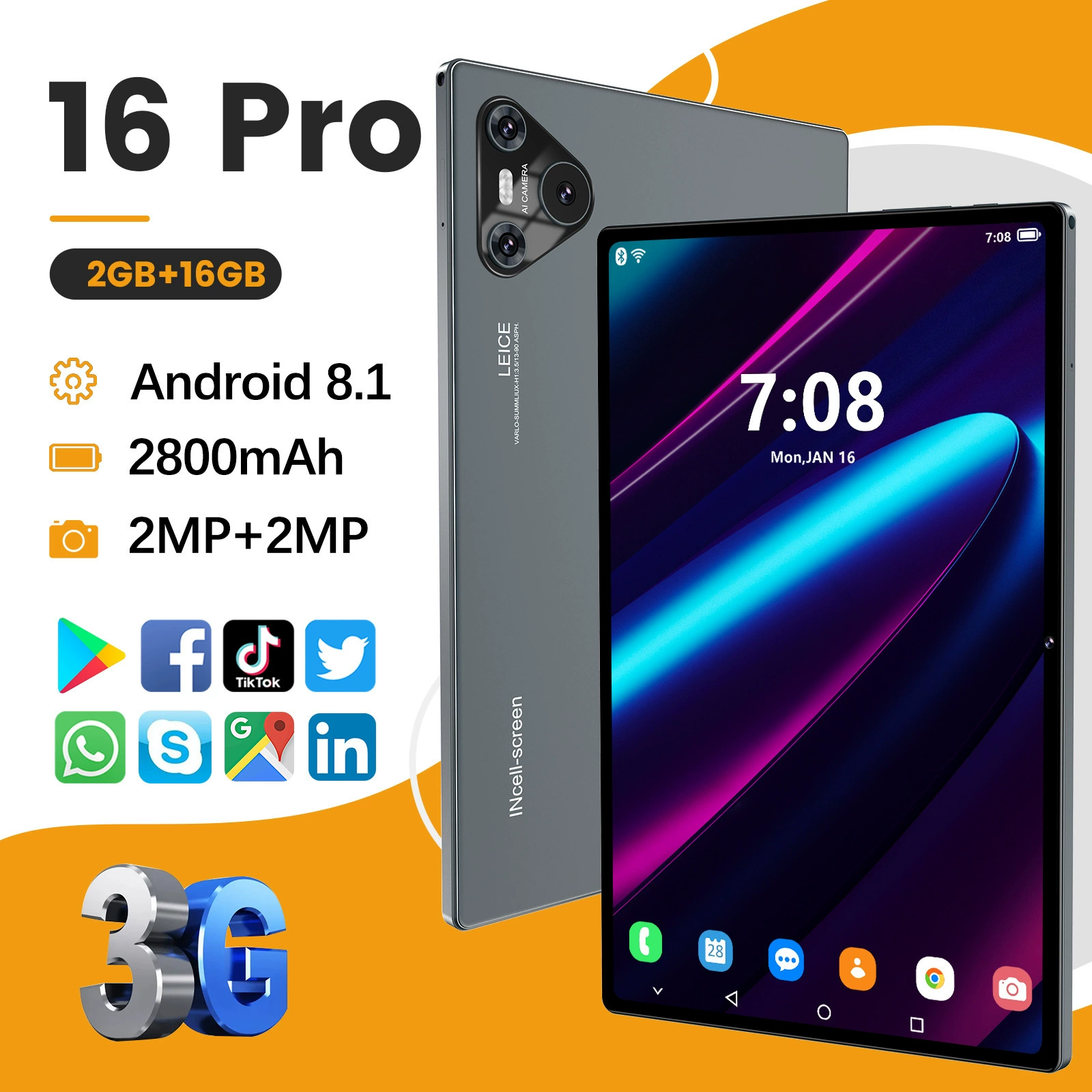 Планшетный ноутбук Pro, Intel Core i16, Android, 1 дюйм, 2 в 1, оптовая продажа