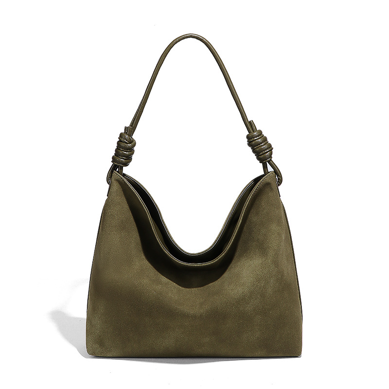 New Korean Style Women's Autumn/Winter Retro Faux Suede Tote Bag Luxury Casual Large Capacity Shoulder Bag - Thumbnail 6