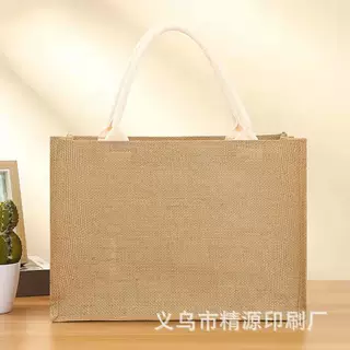 现货饭盒麻布袋无印良品亚麻复古收纳黄麻袋购物礼品手提麻布袋定