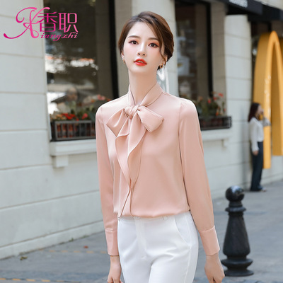 衬衫女春季设计感白领洋气时尚气质白色衬衣百搭长袖上衣职业套装|ru