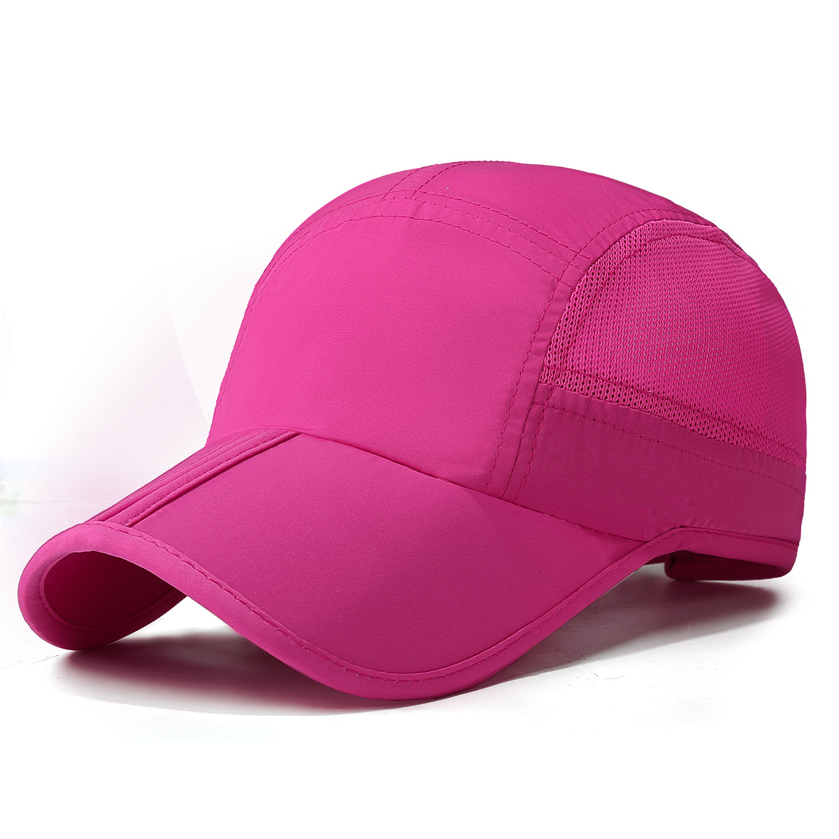 Gorra de béisbol de secado rápido con placa de luz plegable en verano, deportes al aire libre masculinos y femeninos, carrera de montañismo, sombreado solar, transpirable y casual gorra de pato