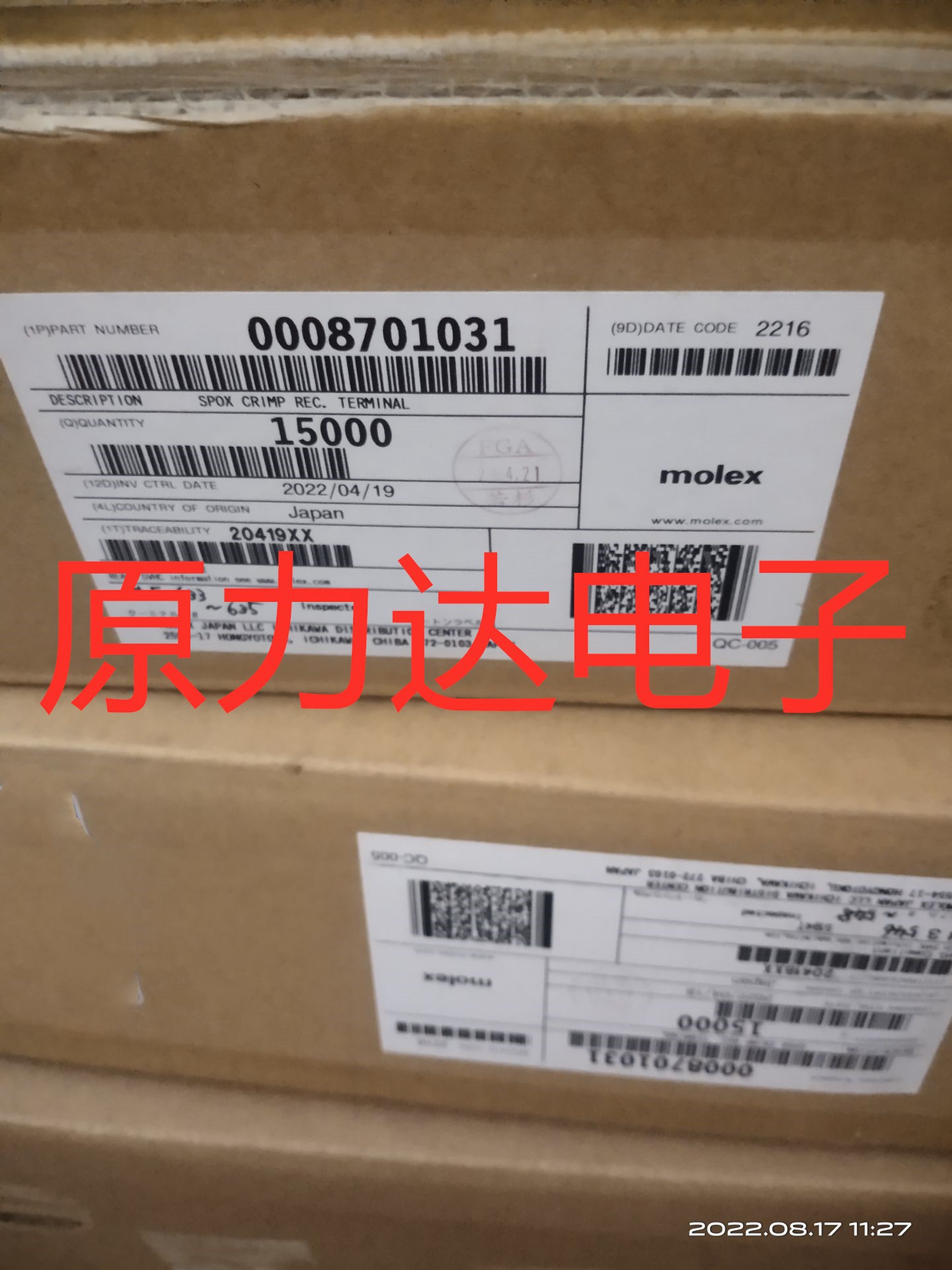 MOLEX胶壳+端子0870-1031    08-70-1031   008701031 现原厂正品