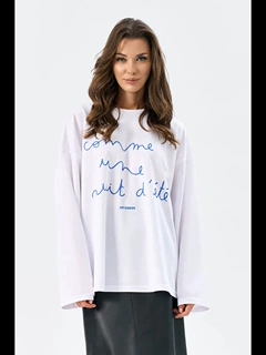 100%纯棉长袖t恤2025春秋季时尚气质小清新字母印花宽松显瘦上衣