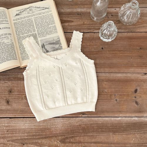 夏韩版女童宝宝无袖上衣可爱清凉针织吊带衫婴儿森系洋气背心