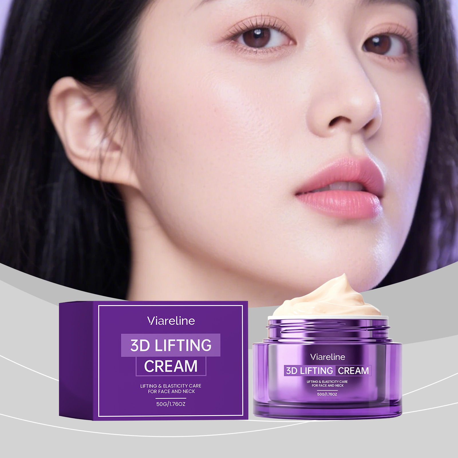 Viareline Moisturizing Neck Cream Gently Cares for and Moisturizes the Delicate and Soft Skin of the Neck, Daily Application Cream