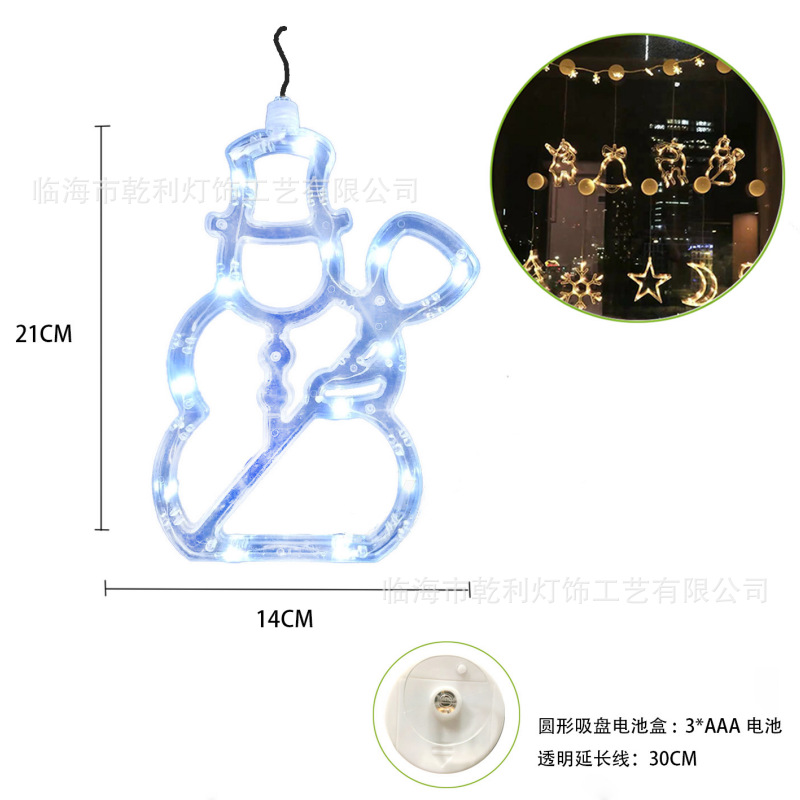 LED decoración de Navidad lámpara de succión muñeco de nieve árbol de Navidad lámpara de la batería ins viento ventana diseño caja de la batería forma lámpara colgante