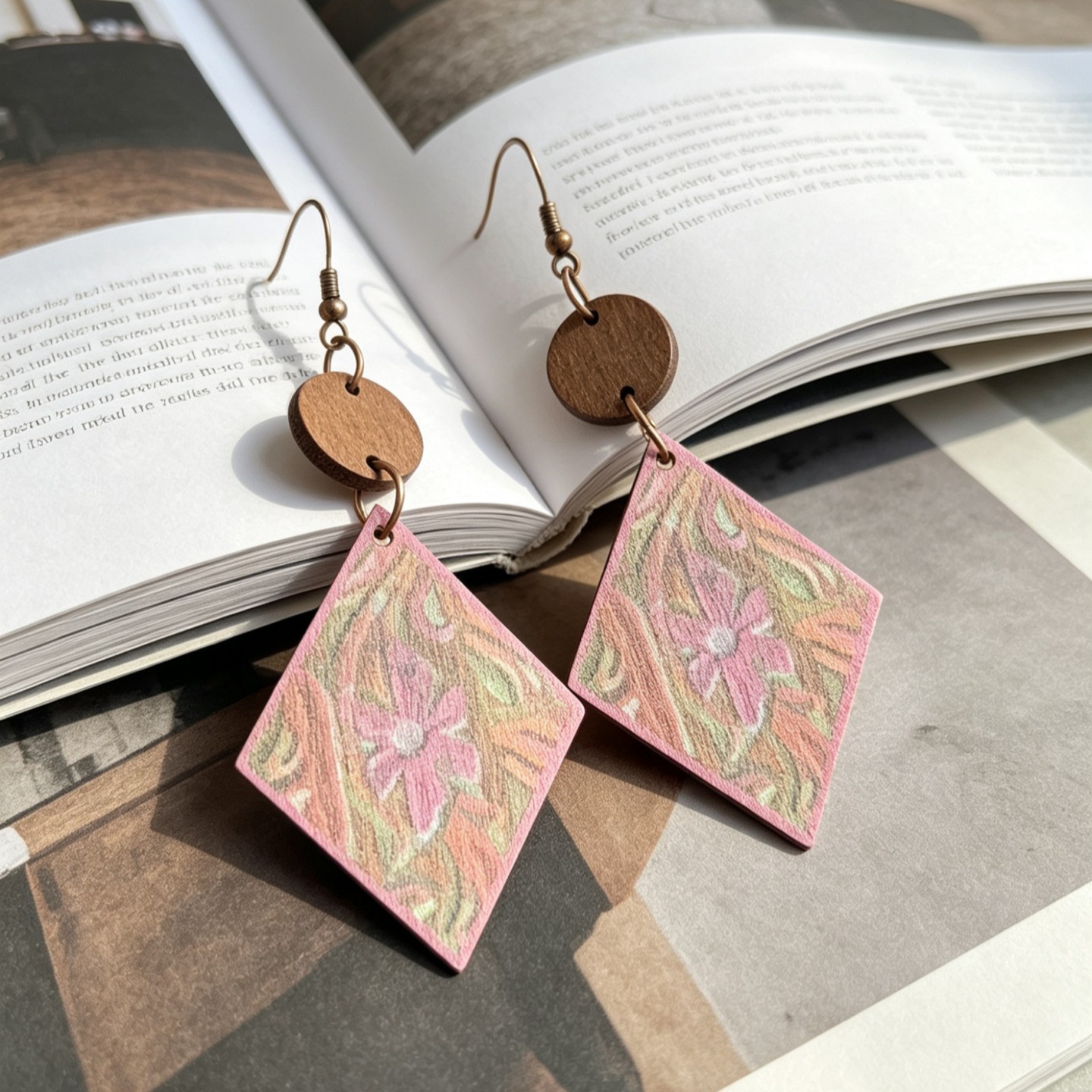 Bohemia estilo nacional pendientes rosa pendientes de mujer Yunnan Dali accesorios de viaje pendientes 2026 nuevo viaje