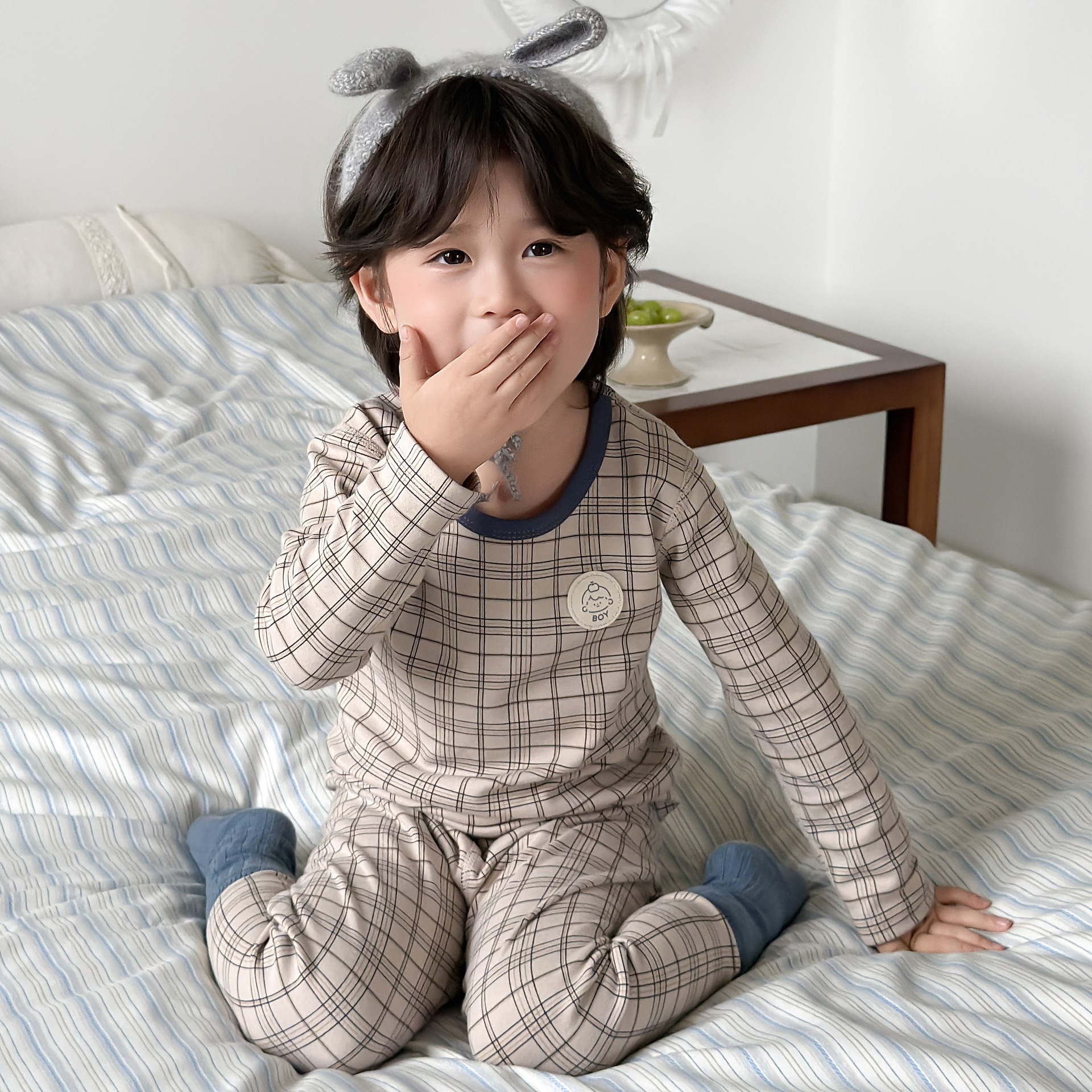 Shu rong - brown plaid / 80cm