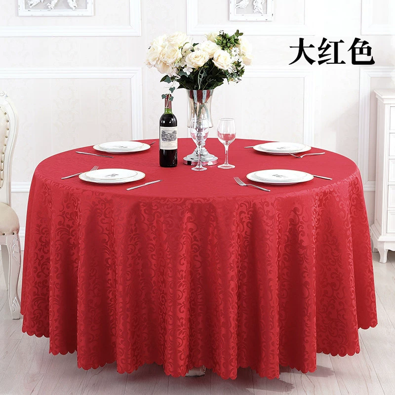 Big Red Hotel Wedding Table Cloth Founded Coffee Table Round Table Skirt Restaurant Restaurant Circular Table Capua Table