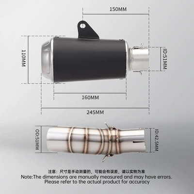 Pipe Modification Stainless Steel Middle Motorcycle exhaust pipe
