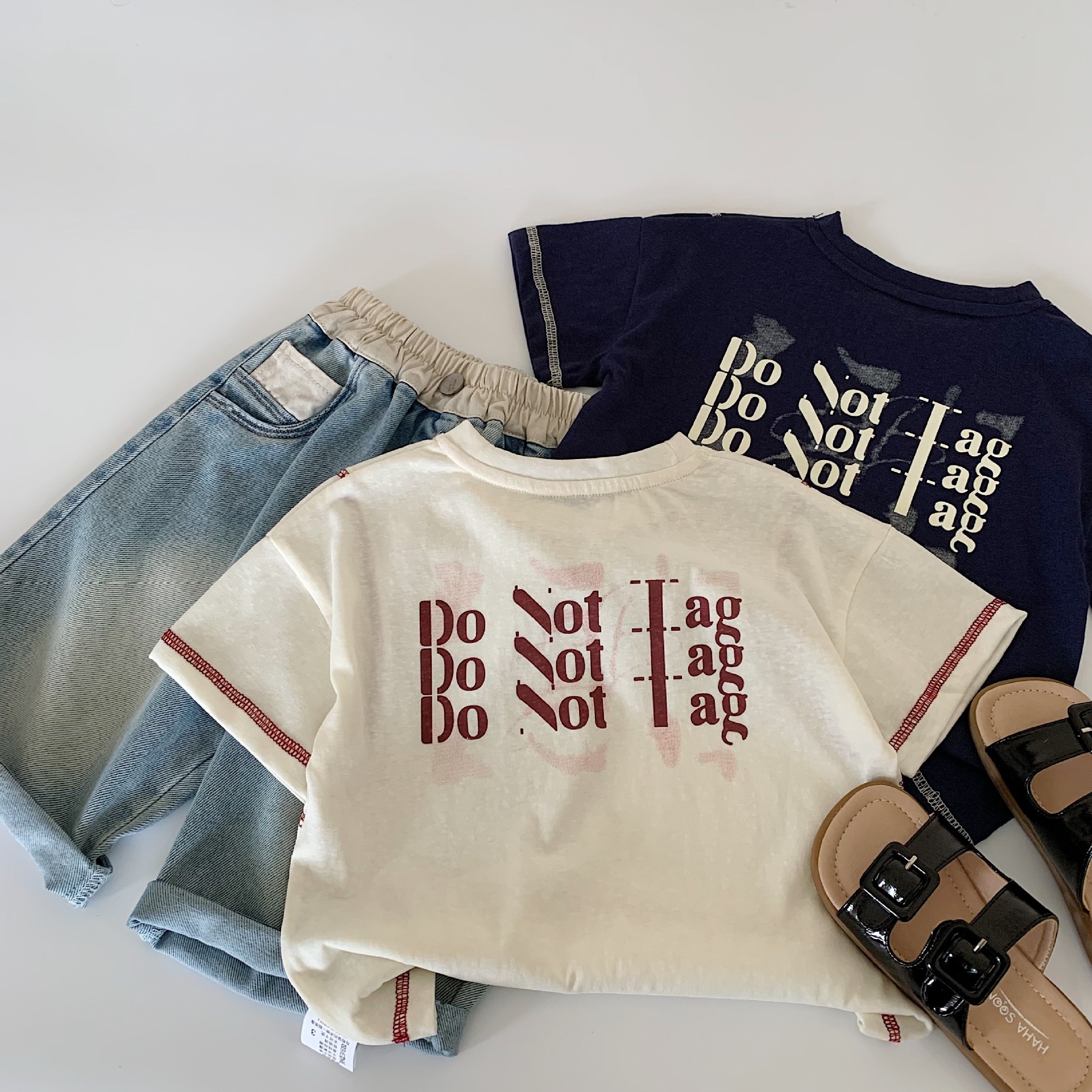 Camiseta de manga corta de verano para niños Maibao 2025 nuevo estilo coreano para niños y niñas tops de verano de estilo occidental suelto ropa para niños marea a