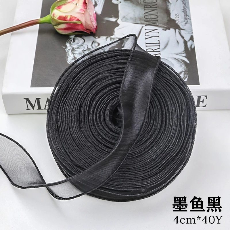 En stock al por mayor 4cm Phnom Penh fishtail hilo llano envuelto flor amplia cinta onda cinta ramo de flores material de embalaje