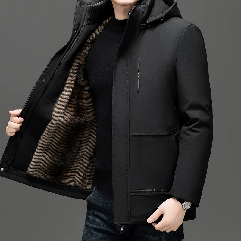 Зимняя куртка с бархатом и утолщением, теплая хлопчатобумажная одежда для мужчин