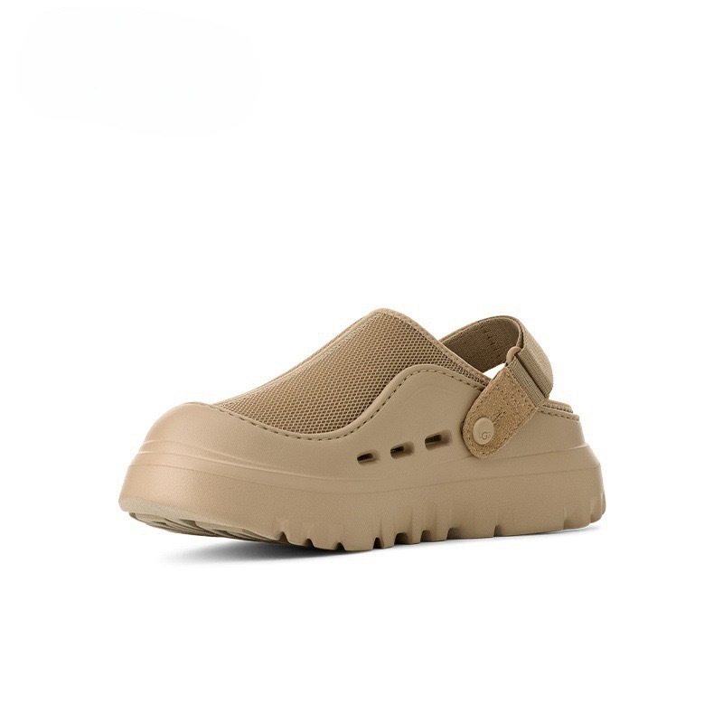 Media pantuflas Baotou de altura de suela gruesa, ropa exterior de mujer, primavera y verano de 2025, nuevos deportes y ocio, sandalias de playa de un pie