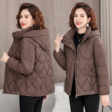 2025年新款连帽羽绒棉服妈妈装棉袄中老年棉衣女短款棉服冬季外套