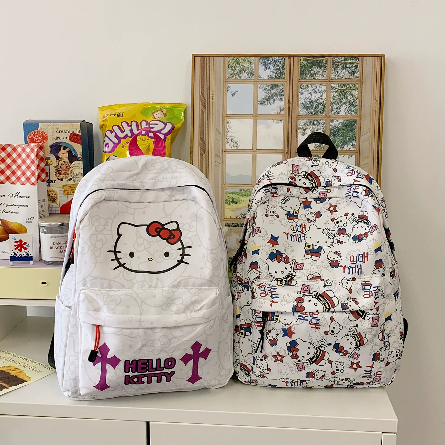 Hello Kitty, японский милый вместительный рюкзак, школьная сумка, портфель