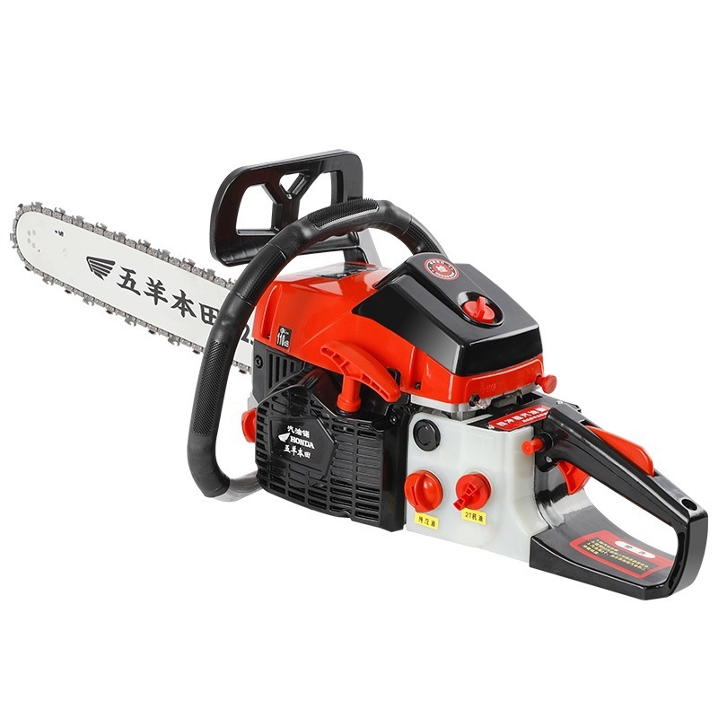 五羊本田家用大功率纯汽油油锯四冲程汽油锯伐木锯手持链条垒德株