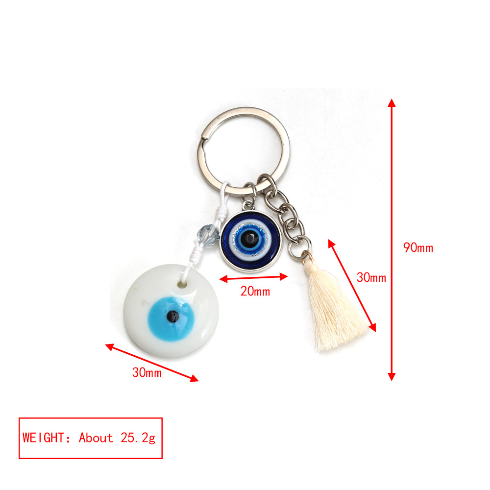 27g Weight Bag Pendant, Keychain Classification 1 Piece Quantity Casual, Daily Occasion Glass Material Devil's Eye Pattern Unisex Gender Retro Style Retro Devil's Eye Glass Unisex Bag Pendant Keychain 28