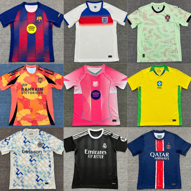 Factory Direct Sales 2526 Season New Thai Version Jersey Brazil Real Madrid Spain Juventus Paris Cross-Border Football Uniform Factory Direct Sales 2526 Season New Thai Version Jersey Brazil Real Madrid Spain Juventus Paris Cross-Border Football Uniform