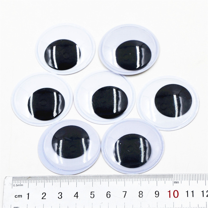 Venta directa de fábrica actividad de la banda de ojos adhesivo al por mayor DIY accesorios de juguete negro y blanco color pestañas animal bead pegatinas