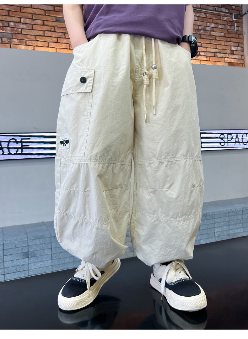 Pi Shuai Pojkar Tunna 2024 Nya Myggsäkra Mellanstorlekar Stora Barn Sommararbetsbyxor Trendiga_voghion.com