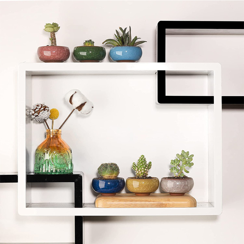 Mini hielo crack esmalte planta suculenta maceta al por mayor zakka pequeña maceta colorido escritorio cerámica pulgar maceta