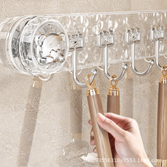 輕奢吸盤掛鈎一排強力免打孔浴室門後掛衣鈎毛巾掛勾壁掛式置物架