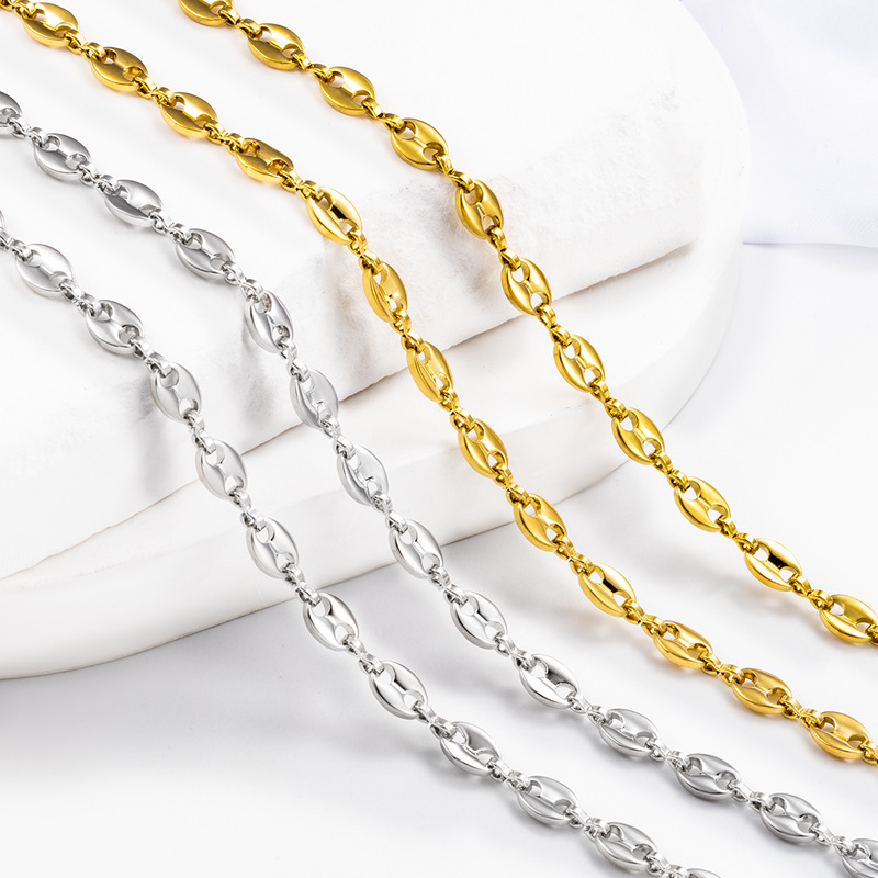 35g Weight 1 M 304 Stainless Steel Coffee Bean Chain 5.2mm Jewelry Accessories Chain
