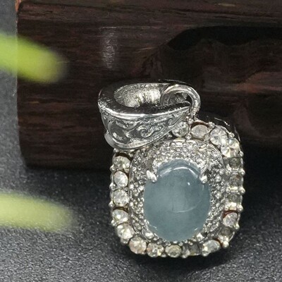 天然缅甸翡翠A货蓝绿色项链气质温柔显白时尚多样性发其一9074