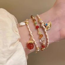 民族风扇形编织手链女2025新款复古风气质手绳轻奢小众高级感手饰