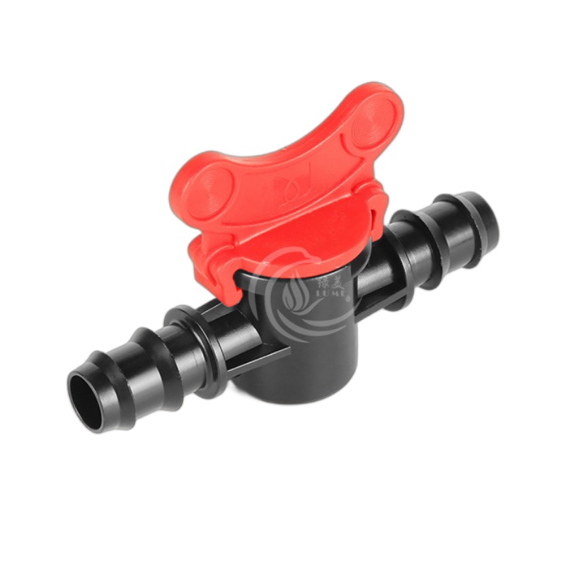 Nuevo material 16 PE tubería a través de válvula de socket interruptor de tubería PE válvula de bola directa microrroyección goteo accesorios de riego por pulverización